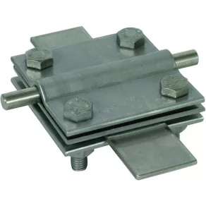   DEHN 319229 Clema de legătură transversală NIRO Rd 7-10/7-10 mm - Rd 7-10/Fl 40 mm-Fl 40/40 mm, cu placă intermediară KS 7.10 7.10 FL40 ZP V4A