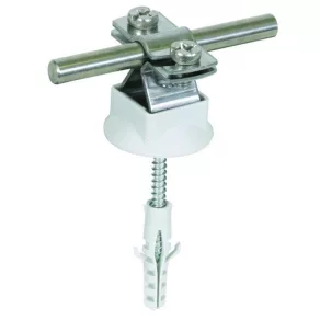   DEHN 274160 Suport pentru conductor NIRO Rd 8-10 mm, cu placă de acoperire și accesorii de fixare LH ZS 8.10 FL20 KS KD8X40 V2A