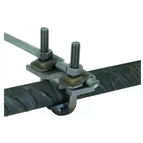   DEHN Clemă tip Kengyel din oțel neagră St D 16-48 mm Rd 10 mm/Fl 30-40 mm cu 2 intervale de prindere 308046, BVK 16.48 FL40 KB6.10 BSB STBL