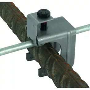   Clemă de prindere cu presare DEHN MAXI din oțel inoxidabil/negru pentru D 20-32 mm sau Fl 40x4-5 mm 308036