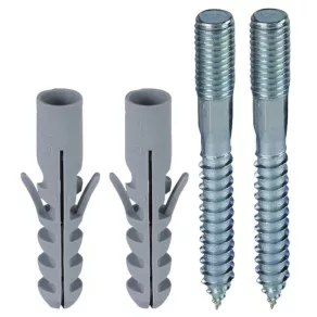   DEHN 472202 Set de fixare cu 2 șuruburi cu cap bombat M 10x20 mm NIRO și 2 dibluri din plastic D 12 mm BFS M10X20 PAS V2A