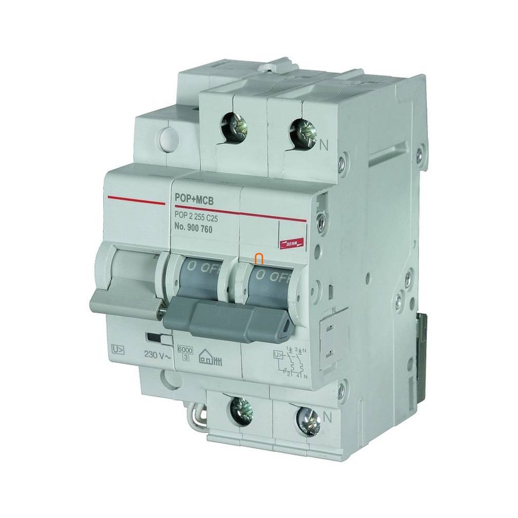 DEHN POP+MCB, protecție împotriva supratensiunii permanente, monofazată C25 900760 POP 2 255 C25
