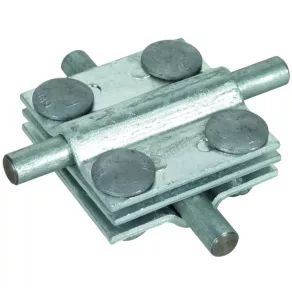  DEHN 318203 Clema de legătură transversală St/tZn Rd 8-10/FI pentru 30 mm, cu placă intermediară Fl 30/30 mm KS 8.10 8.10 FL30 ZP FRSM8 STTZN