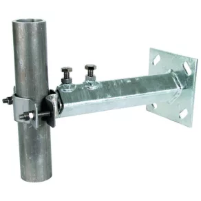   Dehn 105347 Clemă de fixare pe perete St/tZn pentru țevi de susținere cu diametrul D 40-50 mm, cu distanță variabilă față de perete de 230-400 mm rnWB D40.50 V230.400 STTZN V2A