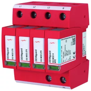   Limitator de supratensiune DEHN de tip 2 DEHNguard M pentru sisteme TT și TN-S cu 4 poli, cu capacitate de descărcare sporită pe circuitul N-PE 952381