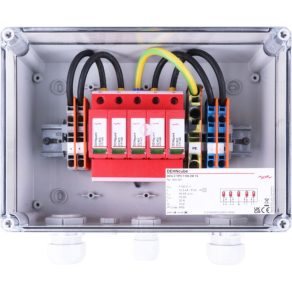   Dispozitiv de protecție împotriva supratensiunii DEHNcube în carcasă IP65 pentru sisteme de energie solară, 2 puncte de funcționare, 1 șir per punct de funcționare DCU 2 YPV 1100 2M 1S 900921