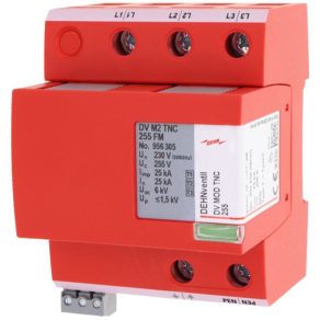   Dispozitiv de protecție împotriva supratensiunii DEHNventil M2 pentru sistem trifazic TN-C (tip 1+2), cu contact de semnalizare la distanță DV M2 TNC 255 FM 956305