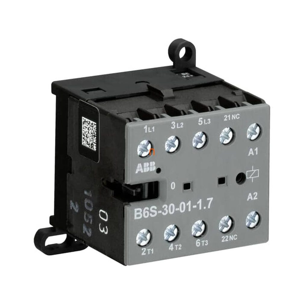 ABB GJL1213001R7011 B6S-30-01-1.7-24DC 4 kW / 8A AC3, mini contactor controlabil prin PLC, 3P+1NC