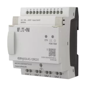   Eaton 100-240 V CA/CC, releu de comandă; 8DI/4RO, fără afișaj, eth, easy-e4-ac-12rcx1-197216