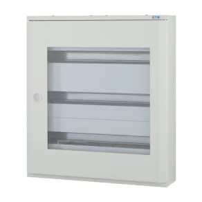   Distribuitor de instalare Eaton pentru montare pe perete, cu ușă transparentă, IP30, alb, bf-ot-3/72-c-103103