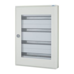   Cutie de distribuție Eaton pentru montare pe suprafață, cu ușă transparentă, IP30, albă, bf-ot-4/96-c-103104