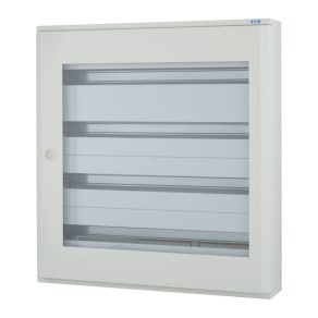   Cutie de distribuție Eaton pentru montare pe suprafață, cu ușă transparentă, IP30, albă, bf-ot-4/132-c-103107