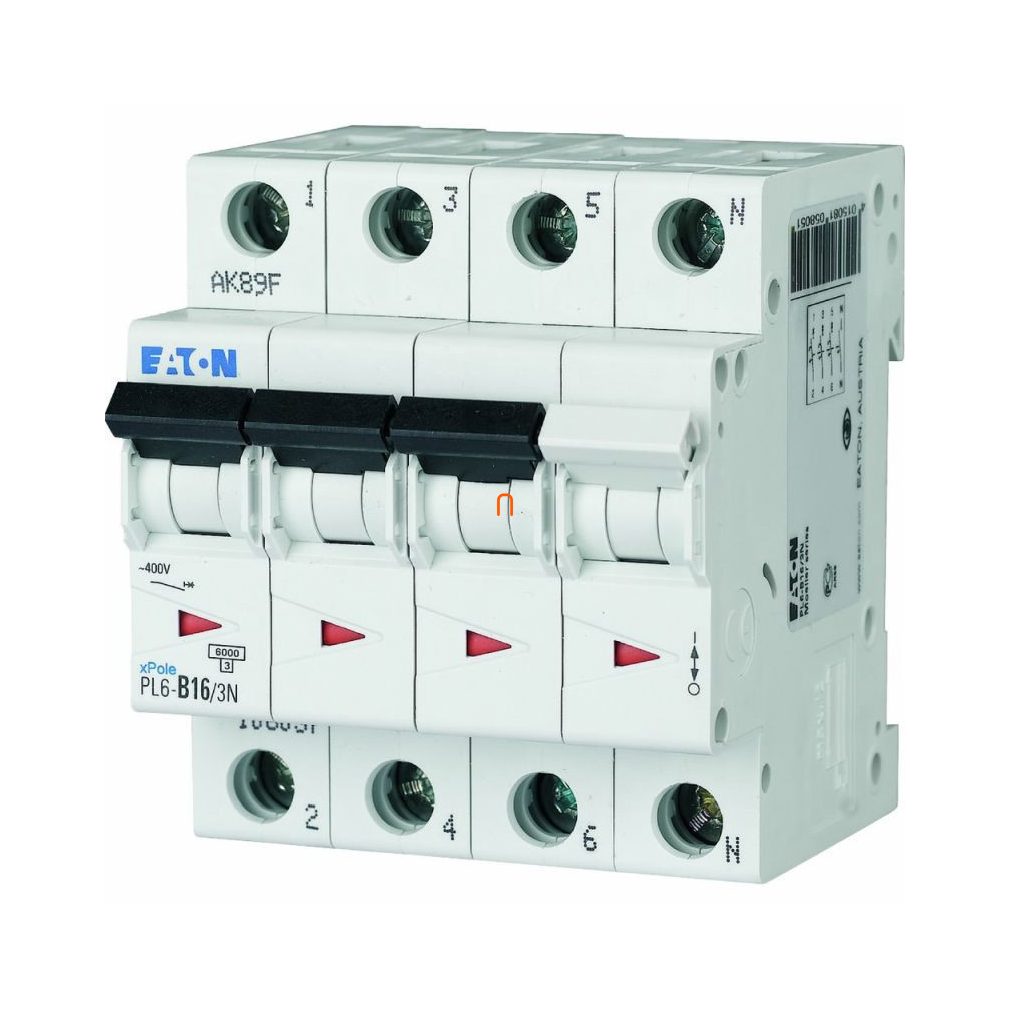 Disjunctor 3P+N B 16A 6kA PL6-C16/3N