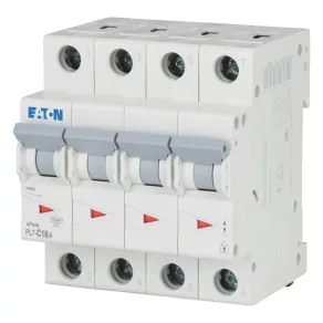   Întrerupător automat miniatural Eaton, 10 kA, cu patru poli, pl7-c16/4-107329