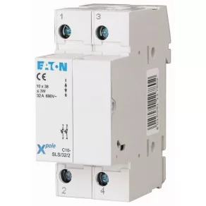   Secționator cu siguranță Eaton C10-SLS/32/2-L, pentru siguranță 10x38, cu indicator luminos, cod 112227