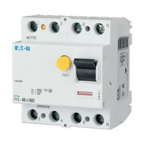   Întrerupător de protecție împotriva supratensiunii Eaton 6 kA 4P, 30 mA, tip A, pf6-40/4/003-a-112933
