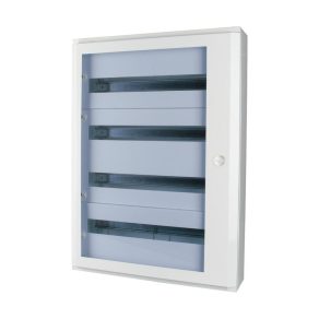   Cutie de distribuție Eaton pentru montare pe suprafață, cu ușă transparentă, IP30, albă, bf-ot-2/48-c-113687