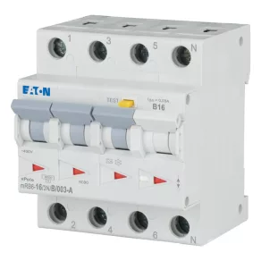 Întrerupător Eaton 6 kA, 3P+N, mrb6-16/3n/b/003-a-120652