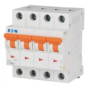   Întrerupător automat miniatural Eaton, 10 kA, cu patru poli, pl7-b63/4-165164