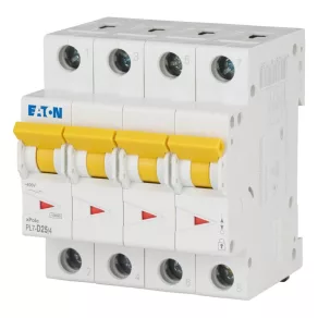   Întrerupător automat miniatural Eaton, 10 kA, cu patru poli, pl7-d25/4-165203