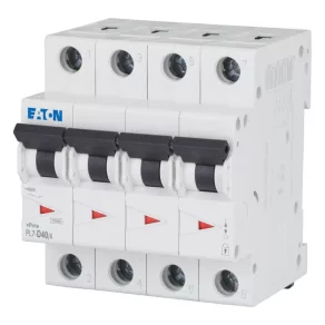   Întrerupător automat miniatural Eaton, 10 kA, cu patru poli, pl7-d40/4-165208