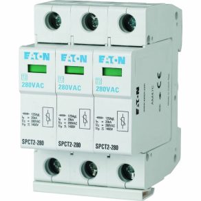   Dispozitiv complet de protecție împotriva supratensiunii Eaton, c, cu trei poli, uc=385 V c.a., spct2-385/3-167605