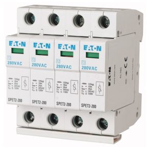   Dispozitiv complet de protecție împotriva supratensiunii Eaton, cu patru poli, uc=280 V c.a., 4, 5 kA, spet2-280/4-168693