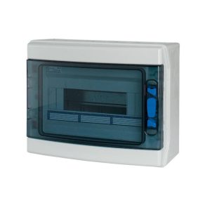   Cutie de distribuție exterioară Eaton IP65 1 rând 12 prize, ușă transparentă, +pe/n, ika-1/12-st-uv-174190