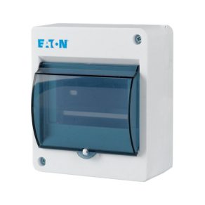   Carcasă mică Eaton IP30, 5 te, cu ușă transparentă, albă, +n, mini-5-st-177074