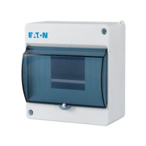   Carcasă mică Eaton IP30, 6 TE, cu ușă transparentă, albă, +PE/N, mini-6-st-177075
