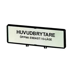   Plăcuță cu etichetă Eaton „întrerupător principal” suedeză /t0, t3, p1, zfs75-t0-205544