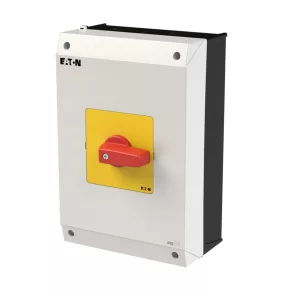   Comutator Eaton on-off cu oprire de urgență, trei poli + n 63A închis, p3-63/i4-rt-207357