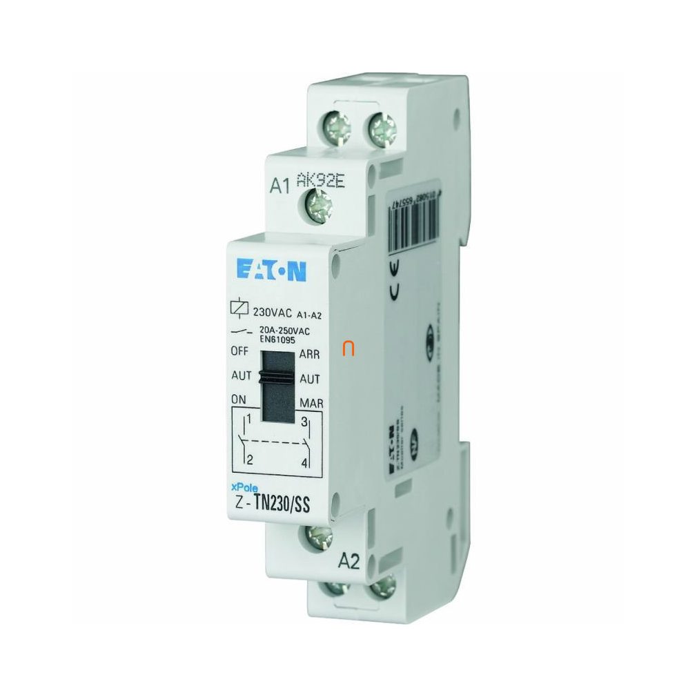 Eaton 265574 Z-TN230/SS Installációs relé, ON-AUT-OFF kapcs., 2z, 20A