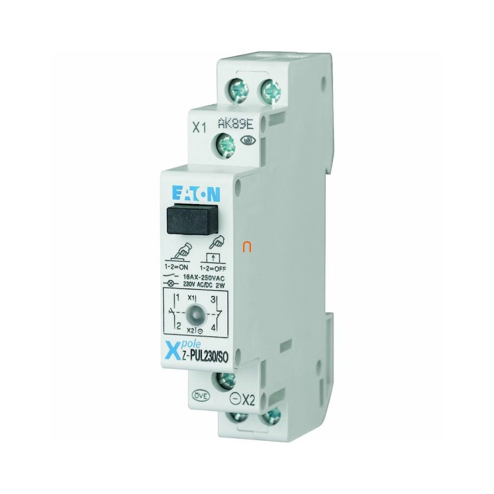 Z-PUL230/SO világító nyomógomb, 1z+1ny, fekete,16A,230V AC/DC 276298 Eaton