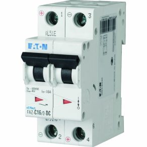   Întrerupător automat miniatural Eaton, 10 kA, bipolar DC, faz-c16/2-dc-279140