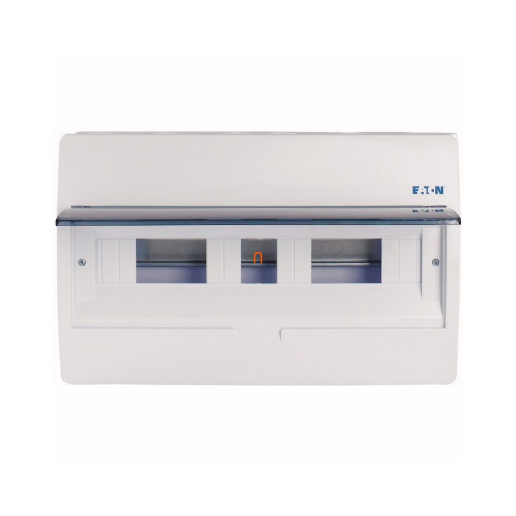 Distribuitor electric exterior, 1 rând, 18 module, cu ușă transparentă, IP40, șină PE/N Eaton BC-O 280348