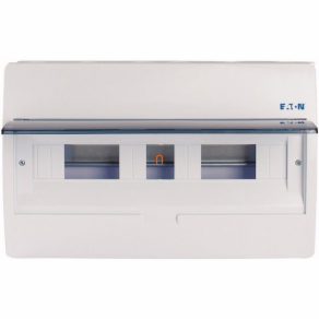   Cutie de distribuție Eaton pentru montare pe perete, 1 rând, 18 prize, transparentă, bc-o-1/18-eco-280348
