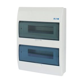   Cutie de distribuție Eaton pentru montare pe perete, 2 rânduri, 24 prize, transparentă, bc-o-2/24-eco-280349