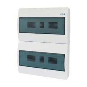   Cutie de distribuție Eaton pentru montare pe perete, 2 rânduri, 36 prize, transparentă, bc-o-2/36-eco-280350