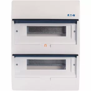   Tablou de distribuție încastrat Eaton, 2 rânduri, 24 de prize, transparent, bc-u-2/24-eco-280356