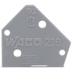   Capac Wago, grosime 1 mm, tip snap-fit, gri închis (236-200)