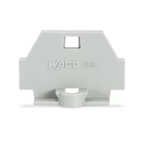 Terminal Wago, cu margine de fixare, gri (260-361)