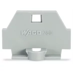 Terminal Wago, cu margine de fixare, gri (260-361)
