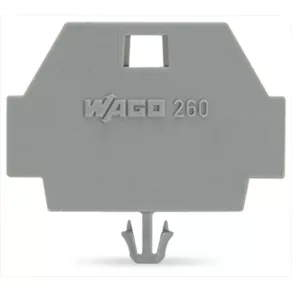   Capac Wago cu picior de montare cu fixare prin clip, gri (260-371)