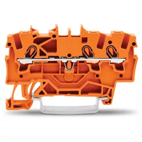   Bloc terminal de alimentare cu 3 fire Wago 1,5 mm², portocaliu (2001-1302)