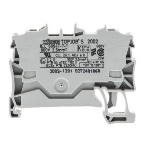   Wago TopJob_S 0,25 - 2,5 mm², gri, bloc terminal cu orificiu de trecere (2002-1201)