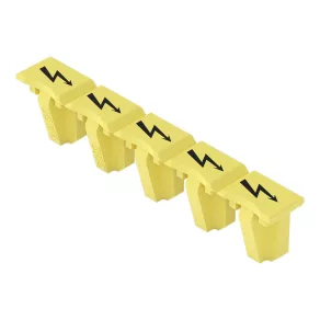   Capac de protecție Wago cu simbolul fulgerului, pentru 5 borne, galben (2002-115)