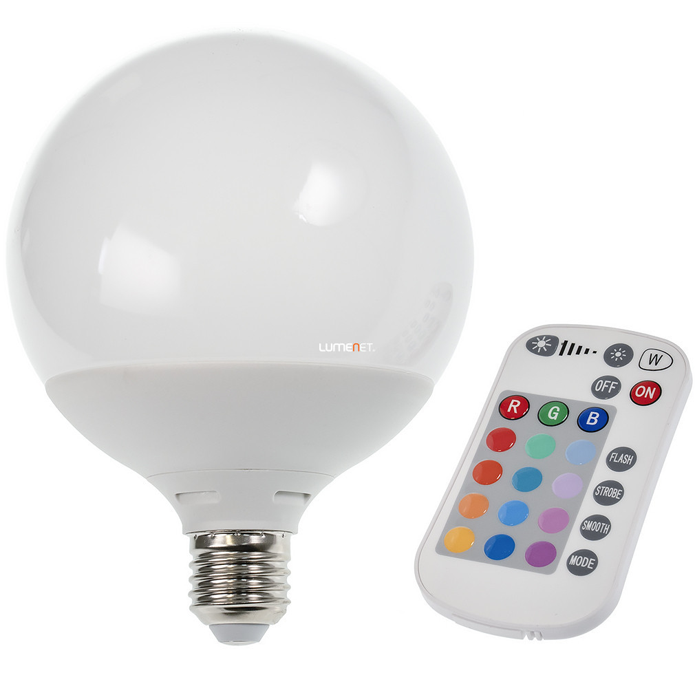 LED colorat cu telecomanda E27 10W (Globe)