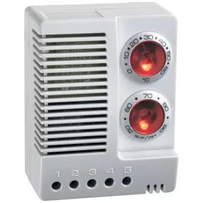   Siemens 8MR2170-4E higrostat electronic, +0 - +60 °C, 50-90 % RH, NC: 100 ... 240 V c.a., 6 (1) A, NO: 100 ... 240 V c.a., 8 (1,6) A