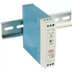   Mini sursă de alimentare comutabilă, montabilă pe șină DIN Vin: 85-264 VAC/120-370 VDC, Vout: 24 VDC (0-1A), P: 20 W Mean Well MDR-20-24